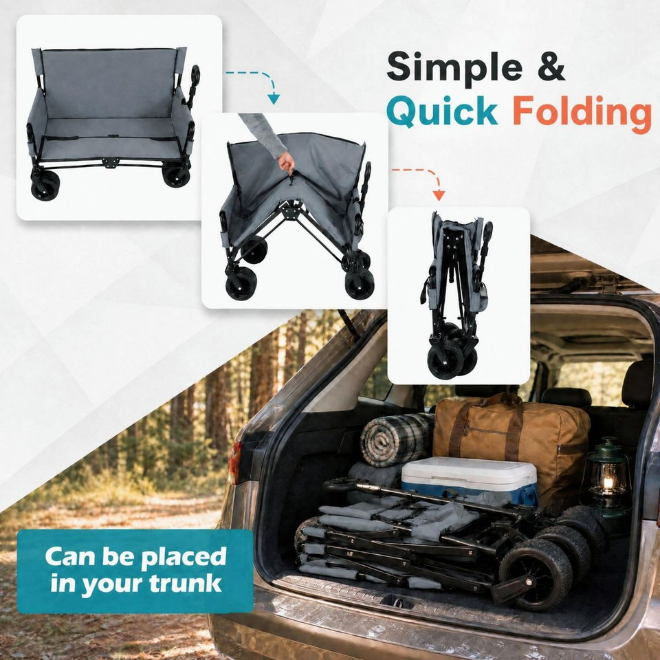2-in-1 Foldable Wagon and Bench Seat Combo product image