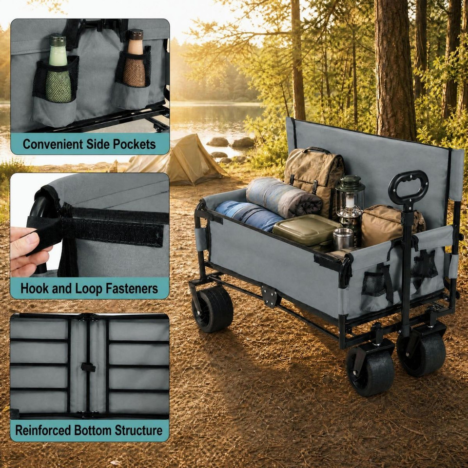 2-in-1 Foldable Wagon and Bench Seat Combo product image