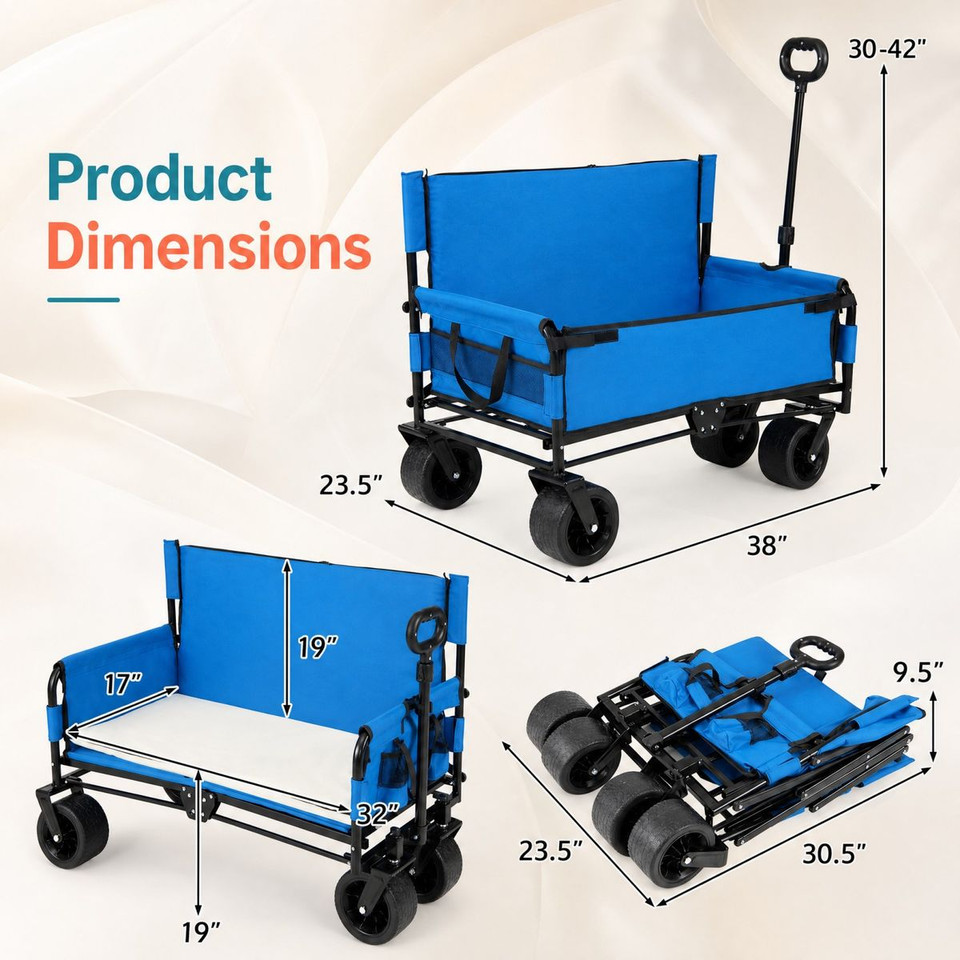 2-in-1 Foldable Wagon and Bench Seat Combo product image
