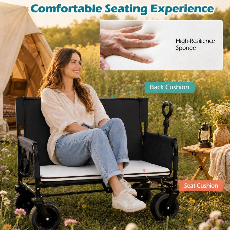 2-in-1 Foldable Wagon and Bench Seat Combo product image