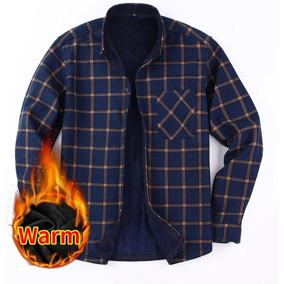 Men's Fleece Lined Plaid Shirt Jacket product image