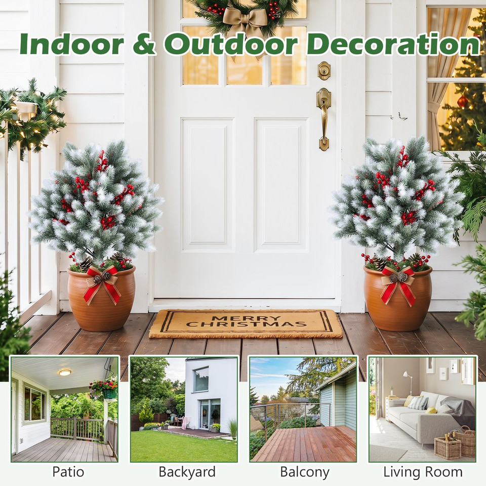 Artificial Cedar Topiary Ball Tree (2-Pack) product image