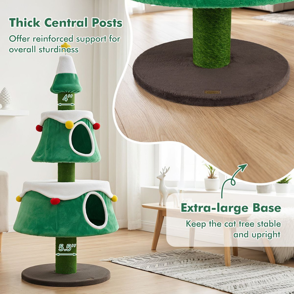 61.5" Cat Christmas Tree with 2 Large Condos product image