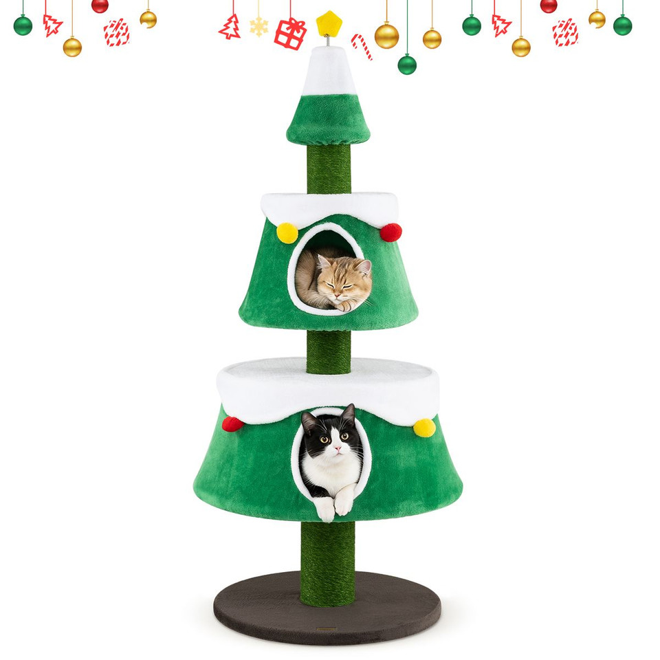 61.5" Cat Christmas Tree with 2 Large Condos product image