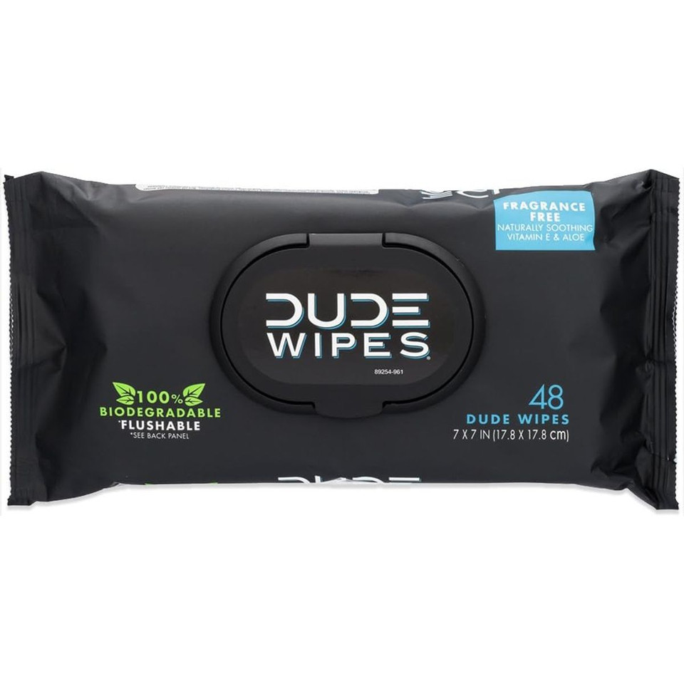 DUDE Wipes Flushable Wipes with Vitamin-E & Aloe (12-Pack) product image
