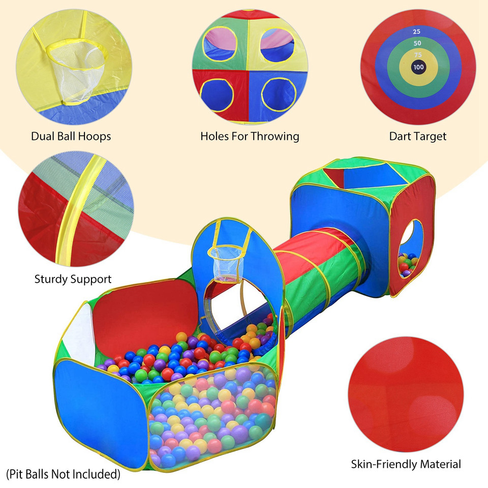 Kids' 5-Piece Pop-Up Ball Pit, Tent, and Tunnel Kit product image