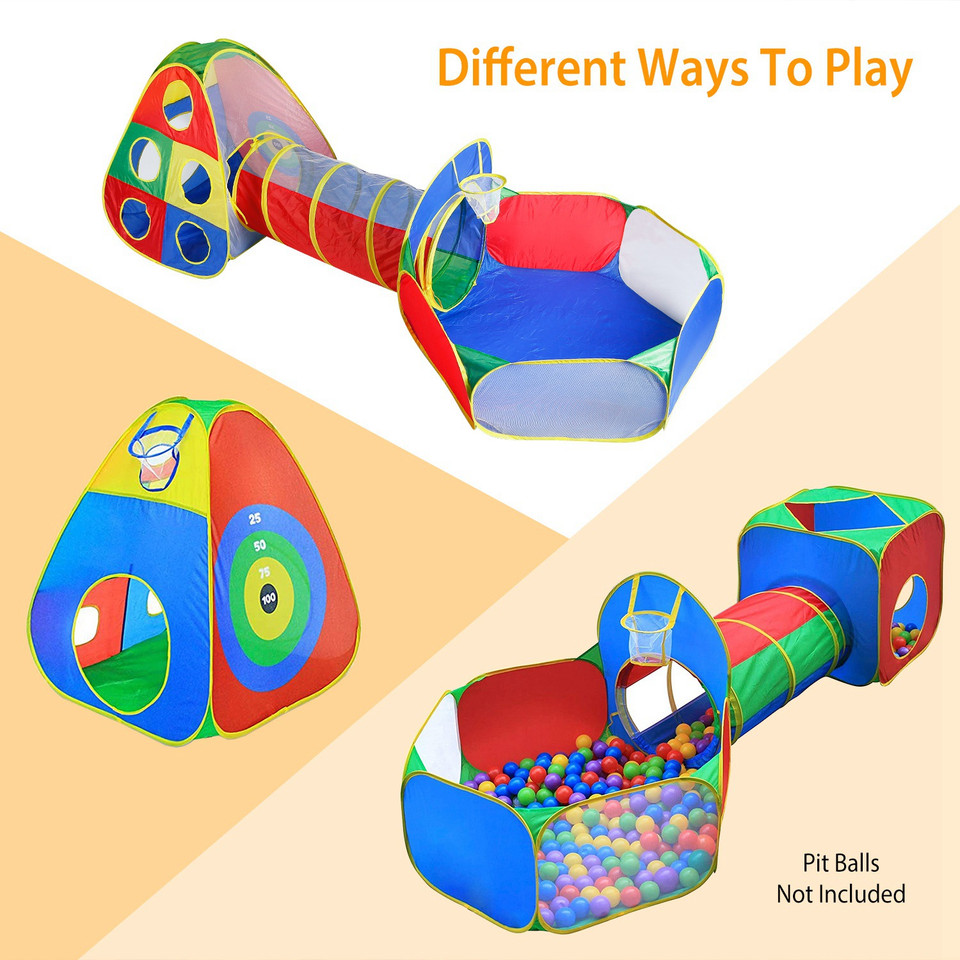 Kids' 5-Piece Pop-Up Ball Pit, Tent, and Tunnel Kit product image