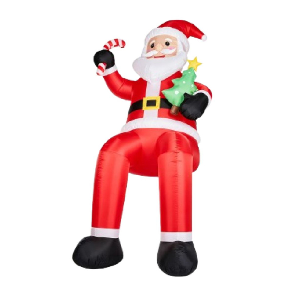 10.6-foot Sitting Santa Inflatable with 6 LED Lights product image