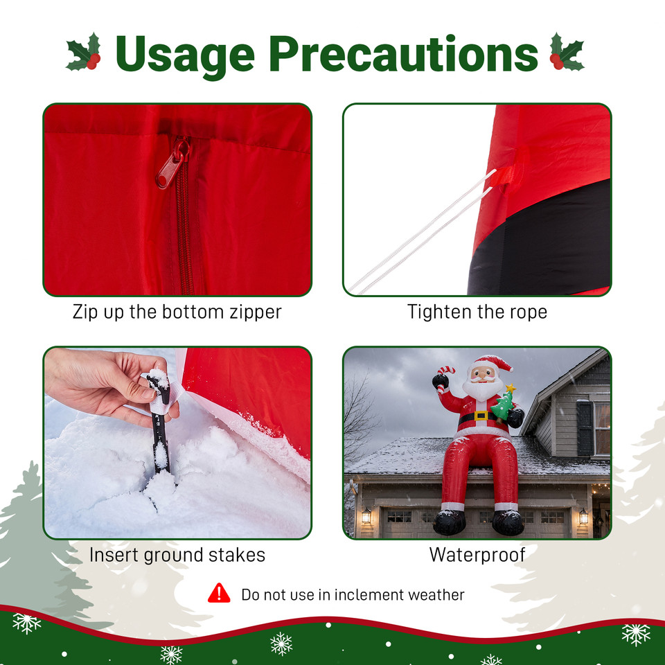 10.6-foot Sitting Santa Inflatable with 6 LED Lights product image