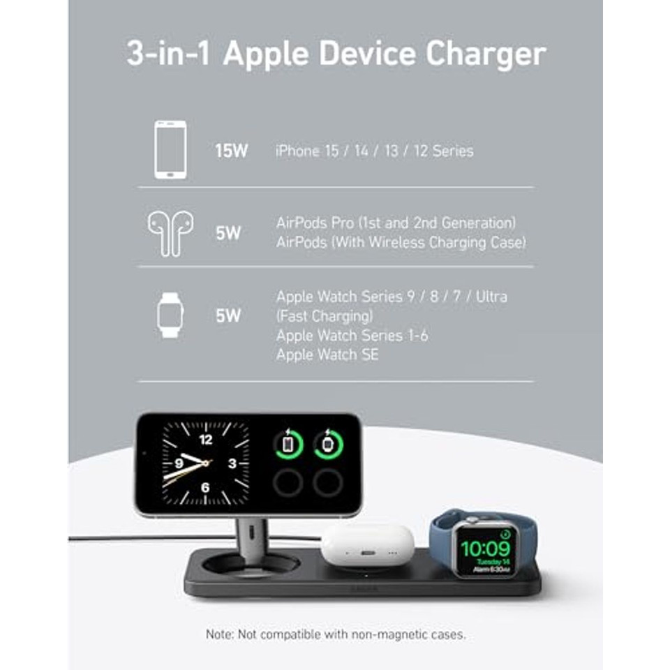 ANKER Foldable 3-in-1 Wireless Charging Station product image