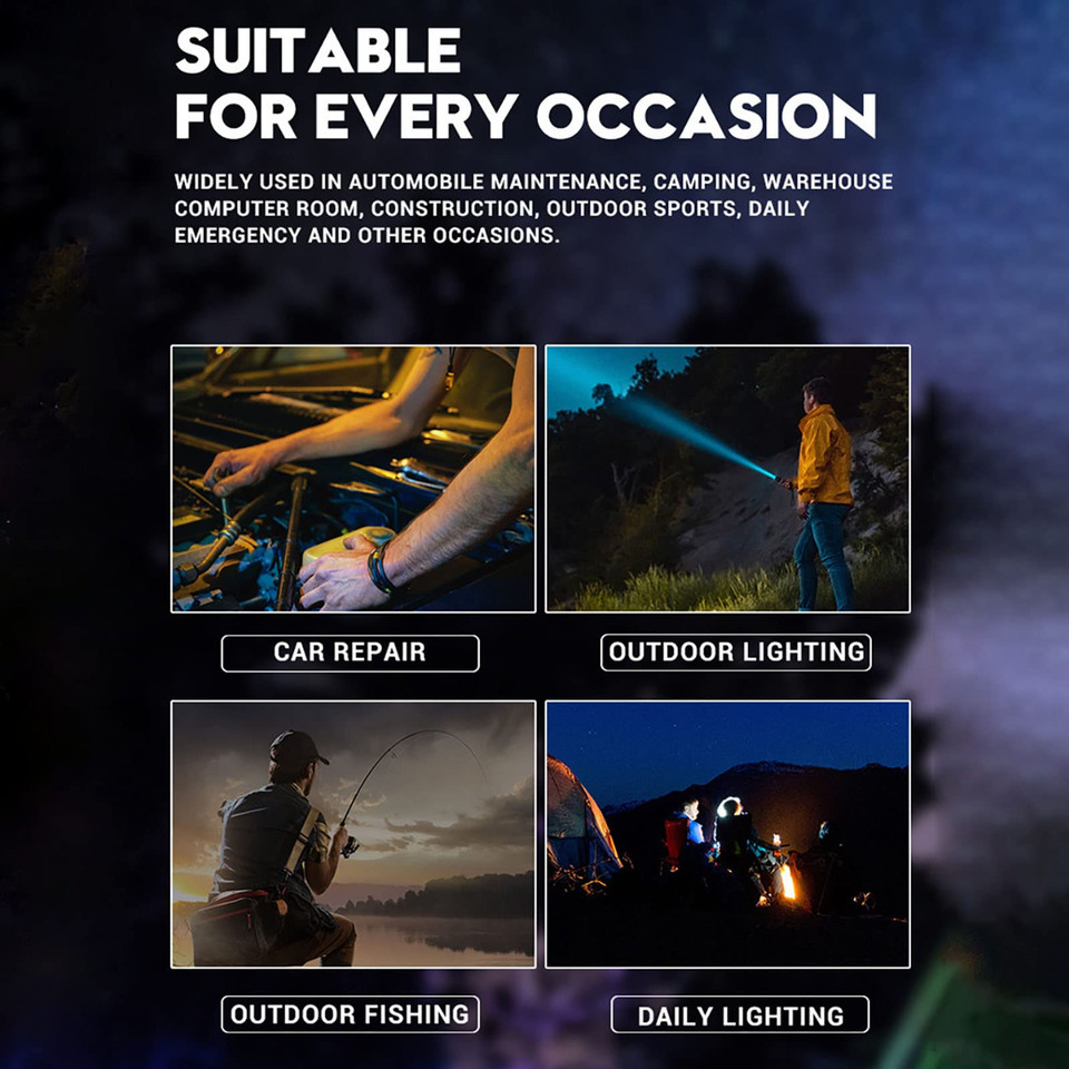 Zoomable LED Flashlight with COB Side Light product image