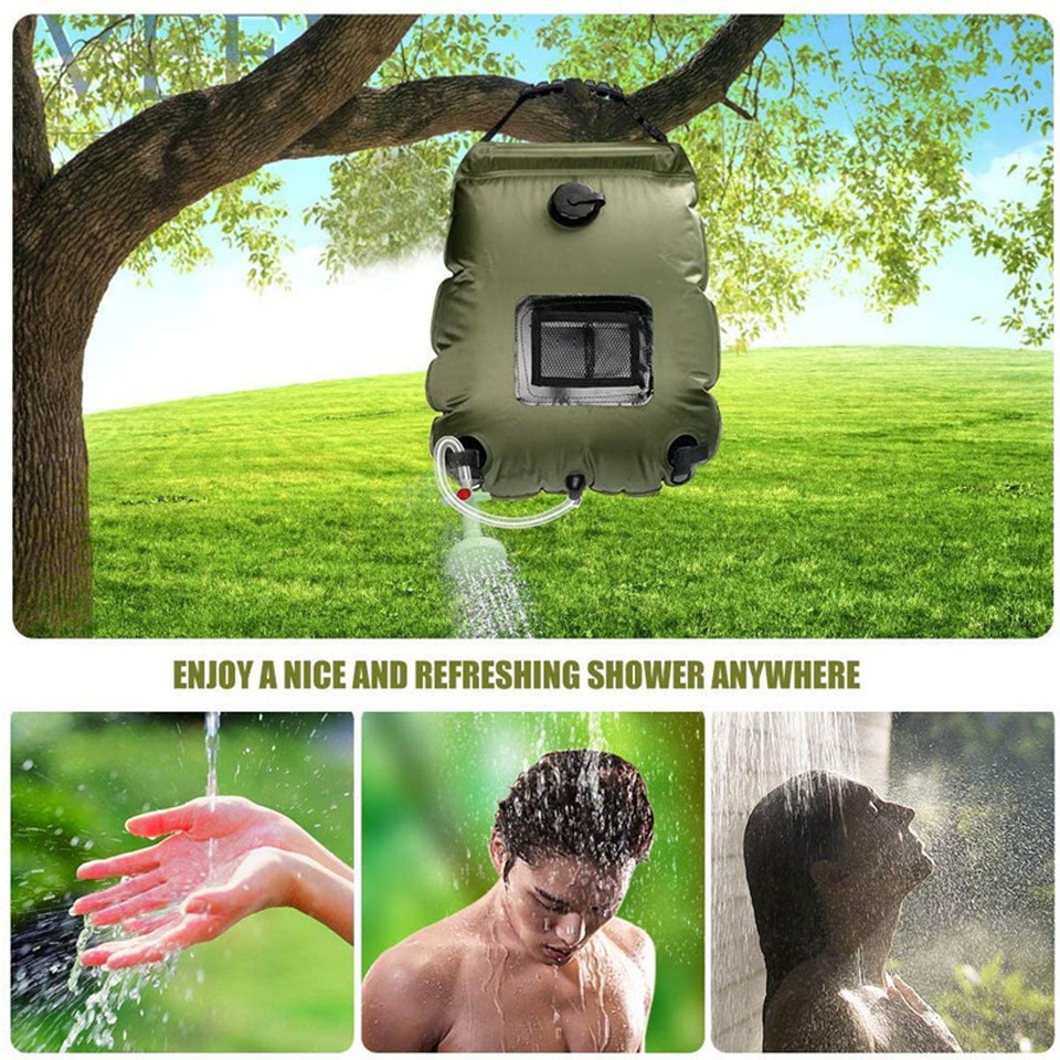 Portable Solar Heating Camping Shower Bag with Handheld Showerhead product image