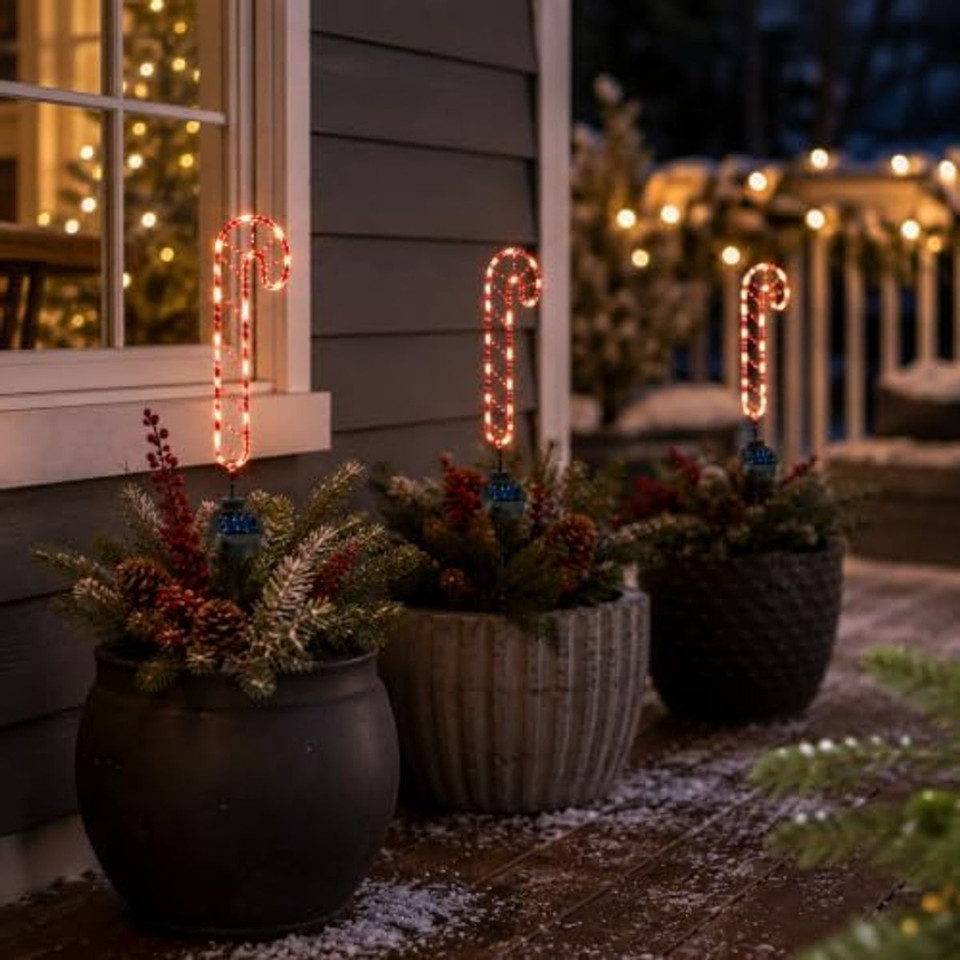 SUNSTAKES Solar Candy Cane Stake Light (2-Pack) product image