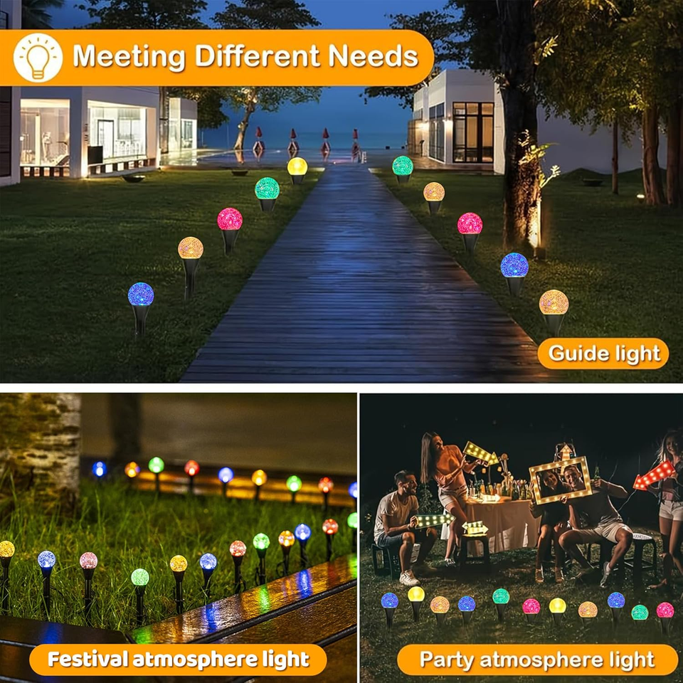 Solar Crystal Ball Pathway Lights (8 Modes) product image