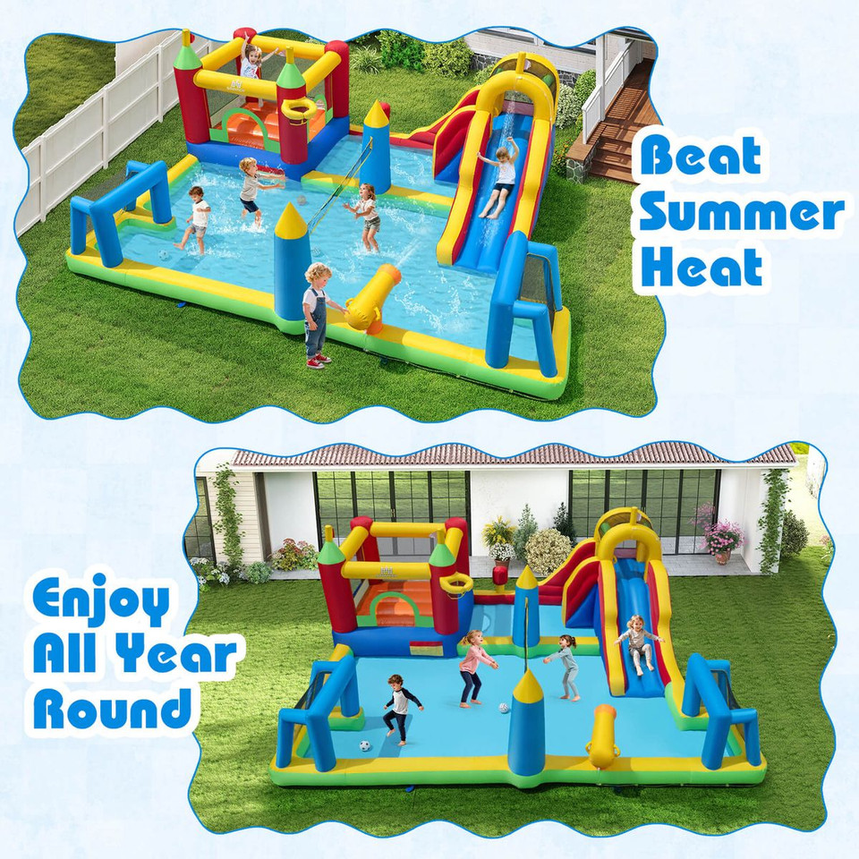 Inflatable Water Slide Bounce House with Climbing Wall and Splash Pool product image
