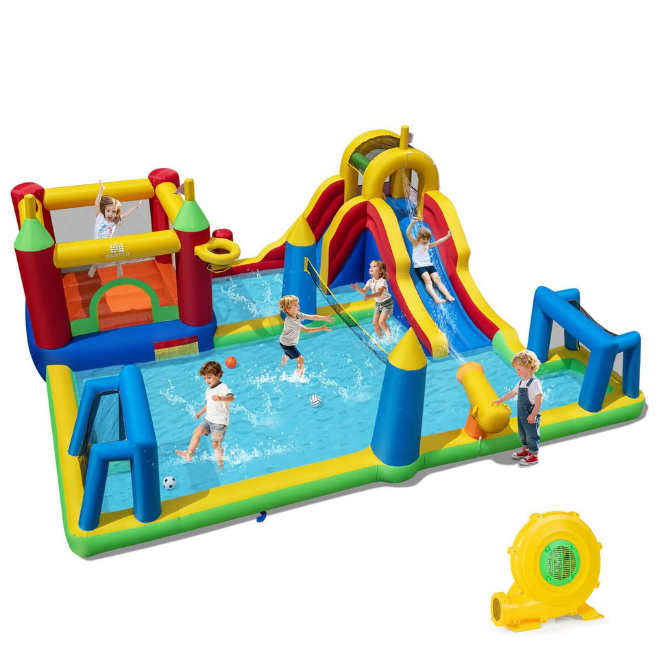 Inflatable Water Slide Bounce House with Climbing Wall and Splash Pool product image