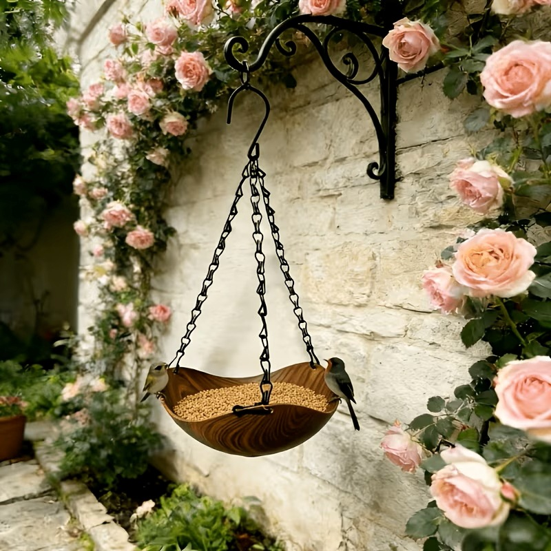 Wood-Grain Hanging Feeder Bowl product image