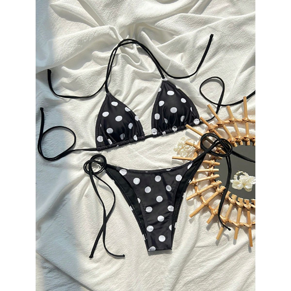 Halter Tie Triangle Cup Bikini Set product image