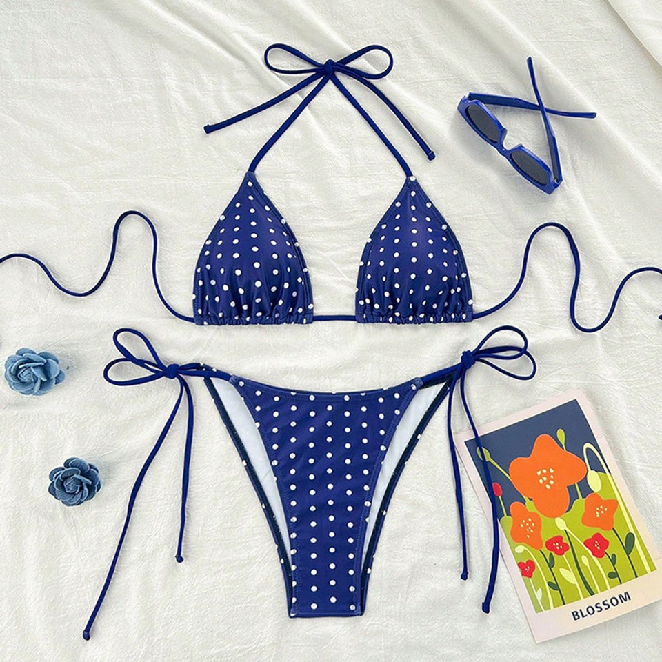 Halter Tie Triangle Cup Bikini Set product image