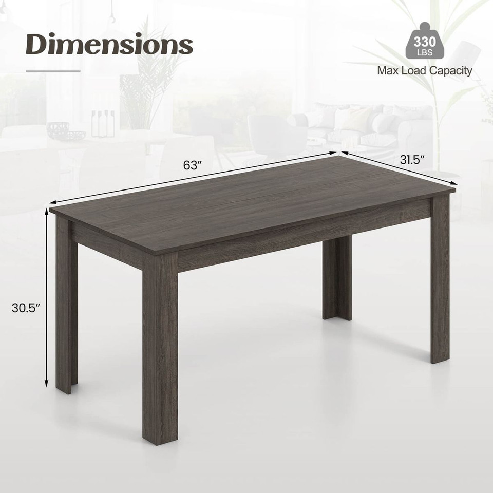 63" Rectangular Dining Table for 6 People product image
