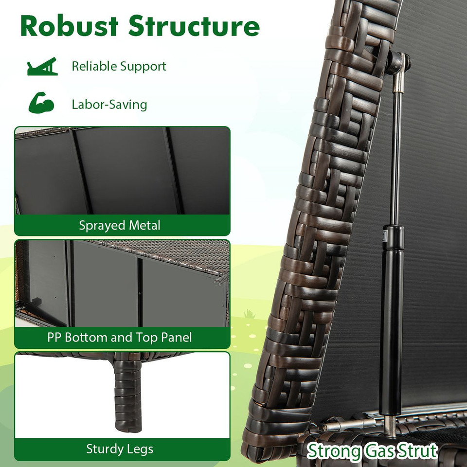 Tightly-Woven Rattan Deck Box with Polyester Liner and Universal Wheels product image