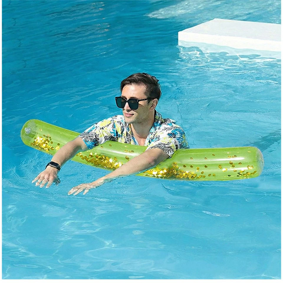 Glitter-Filled Inflatable Pool Noodle Float product image