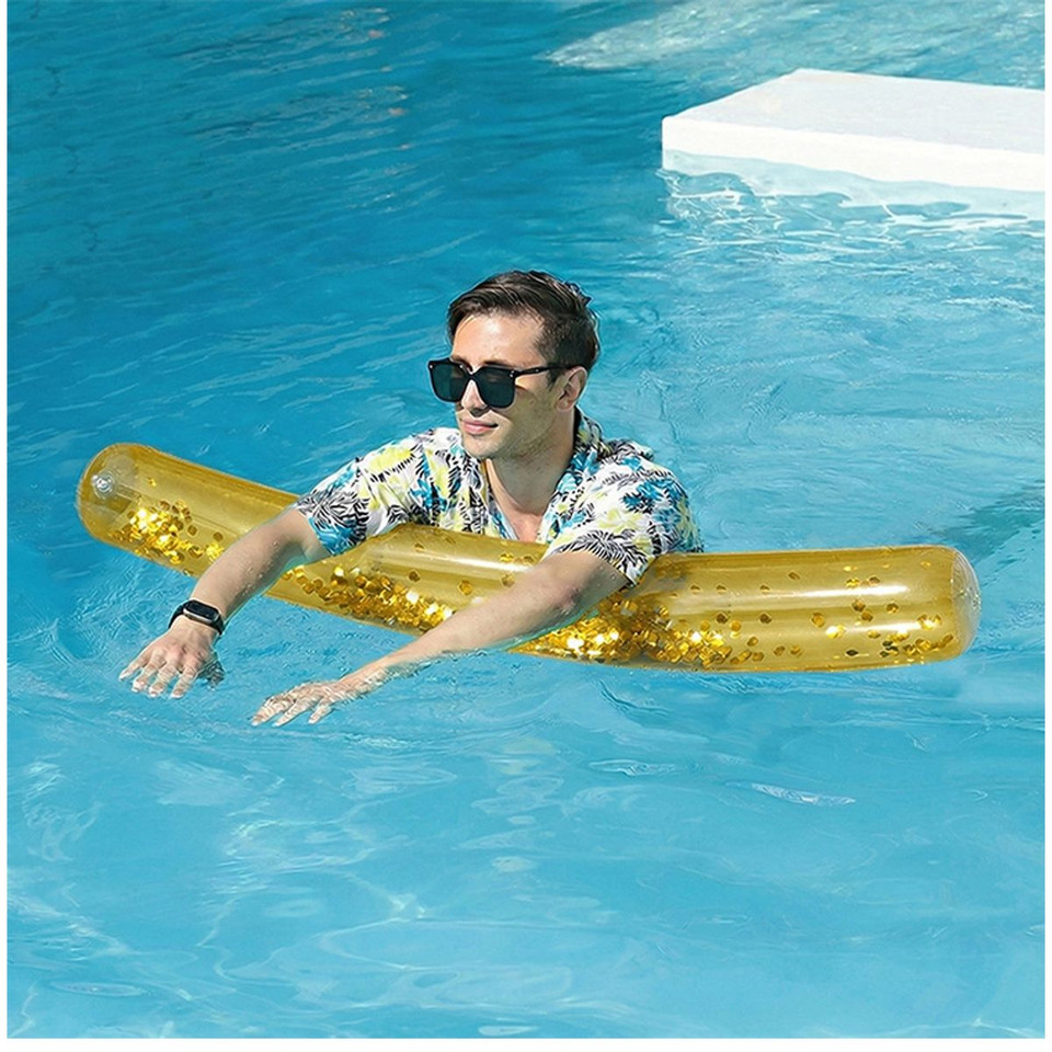 Glitter-Filled Inflatable Pool Noodle Float product image