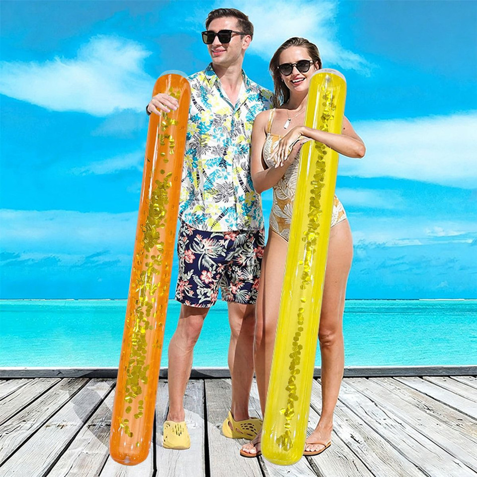 Glitter-Filled Inflatable Pool Noodle Float product image