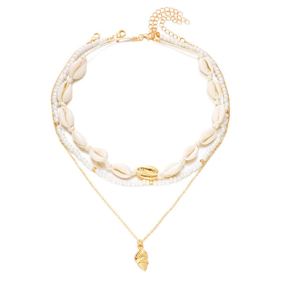 Women's Bohemian Layered Cowrie Choker product image