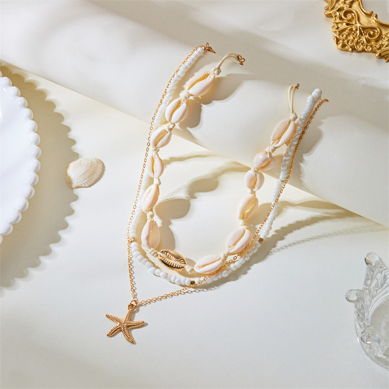 Women's Bohemian Layered Cowrie Choker product image