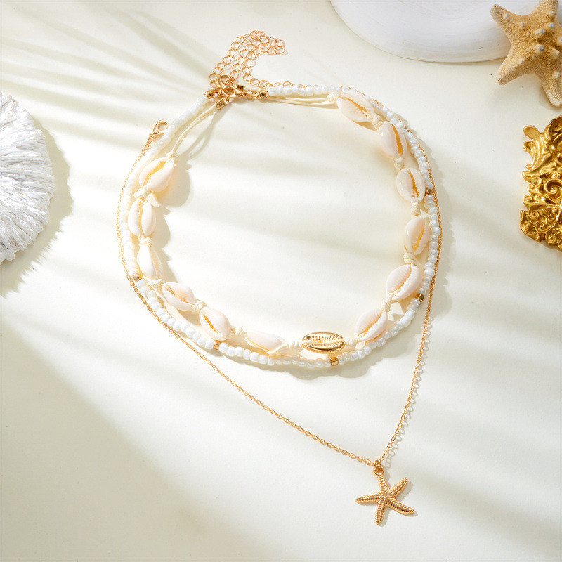 Women's Bohemian Layered Cowrie Choker product image