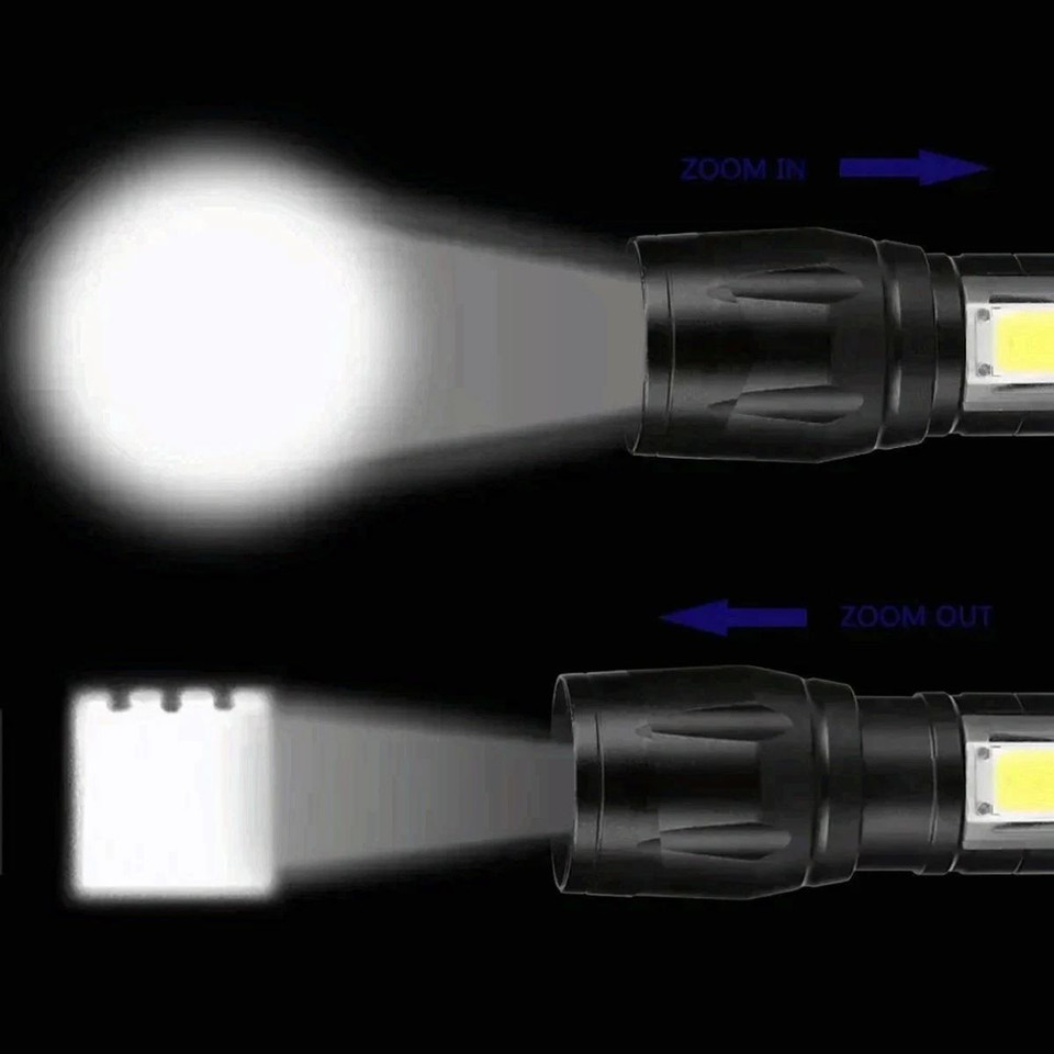 USB Rechargeable Small LED Flashlights with Work Light (2-Pack) product image