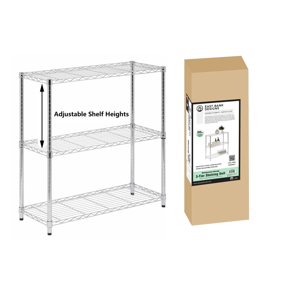 3, 4, 5 Tier Steel Shelving Units (2 Colors) product image