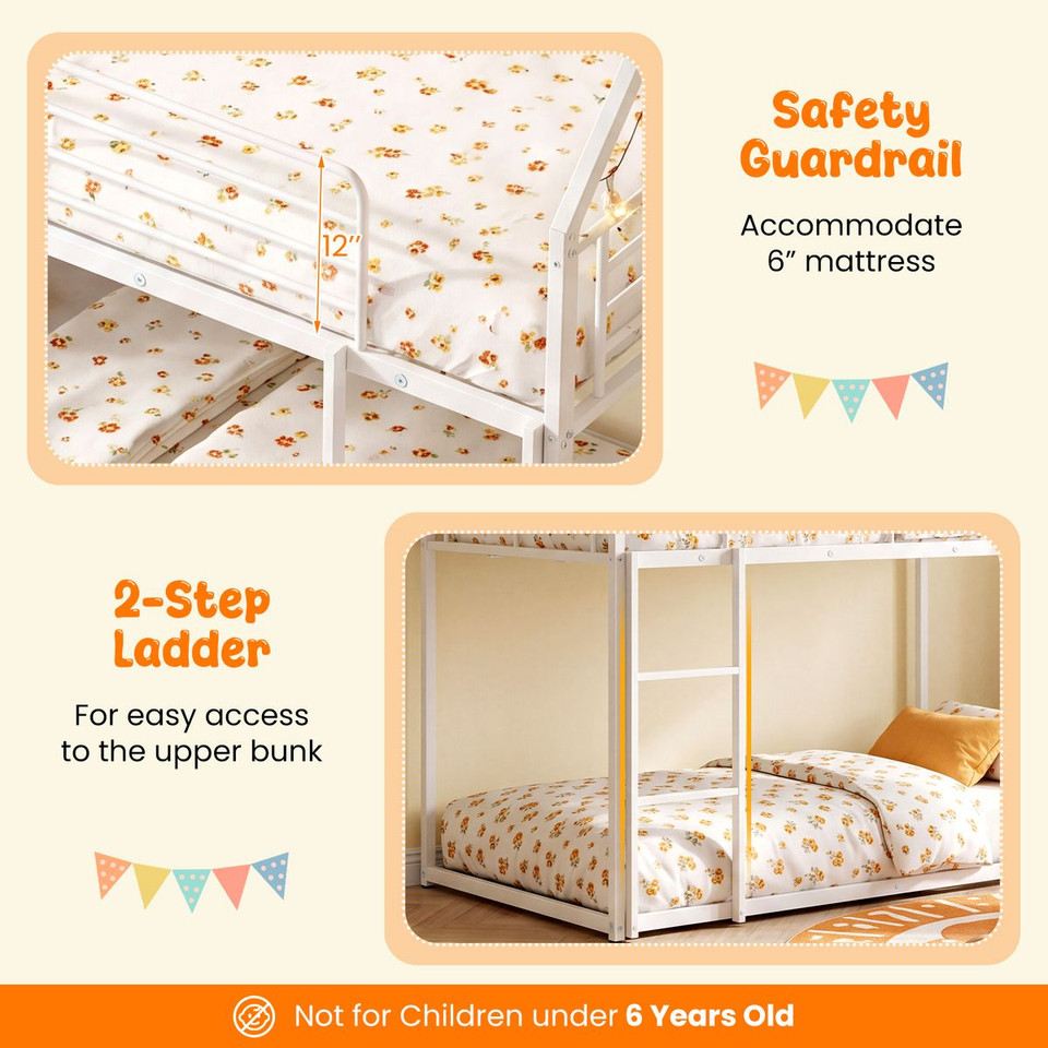 Twin Over Twin Low Bunk Bed House product image