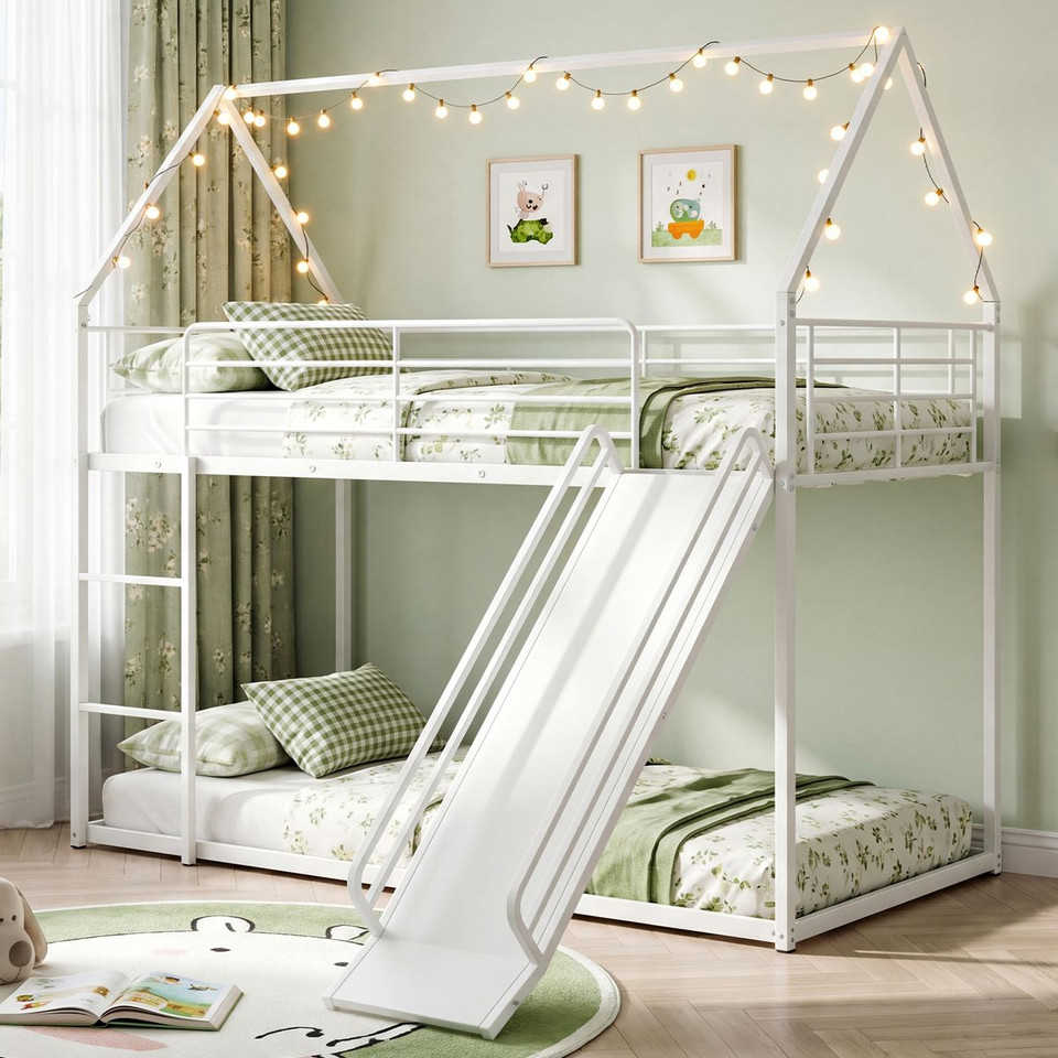 Twin Over Twin Low Bunk Bed House product image