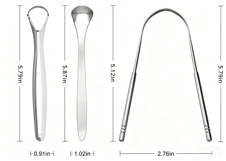 3-Pack Stainless Steel Tongue Scraper Set product image