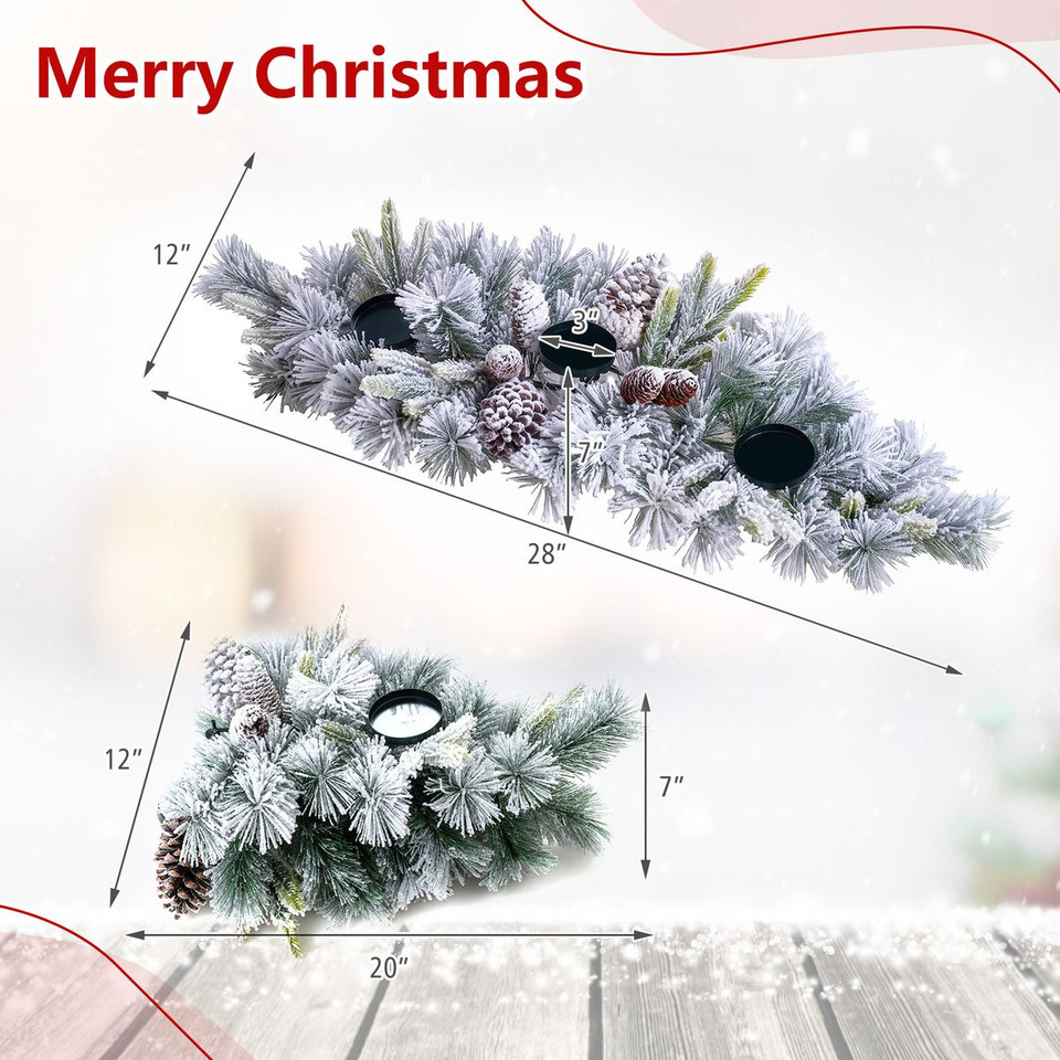 Foldable Christmas Centerpiece with 3 Candle Holder (1- or 2-Pack) product image