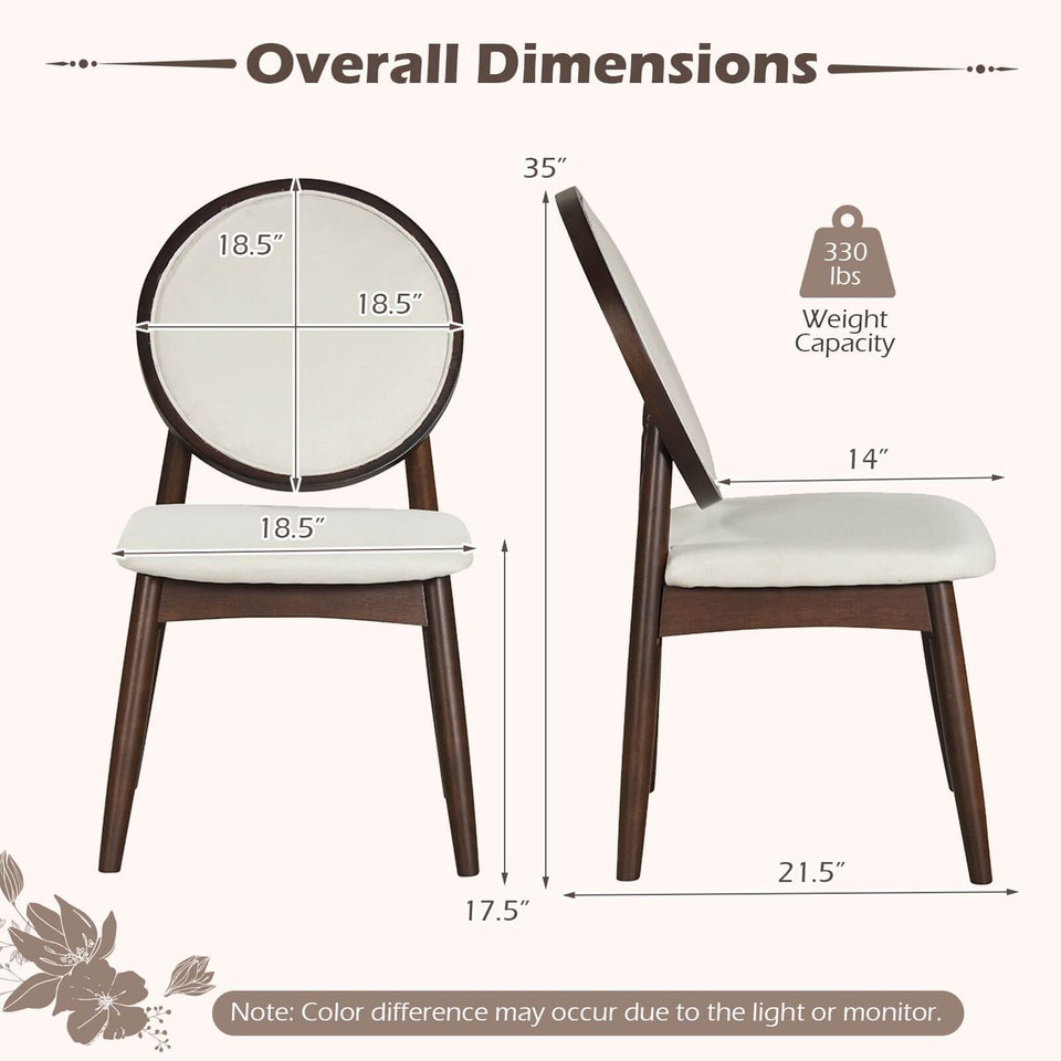 Upholstered Dining Chairs with Padded Backrest (Set of 2 or 4) product image