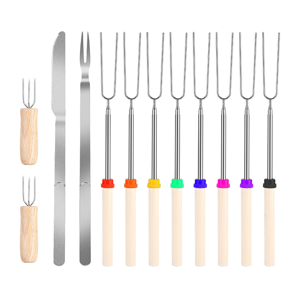 LakeForest® Stainless Steel Roasting Sticks Set with Bonus Utensils product image