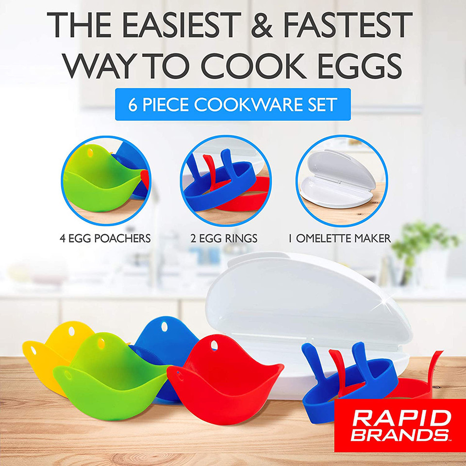 Rapid Brands® 7-Piece Microwave Poached & Omelette Egg Cookware Set product image
