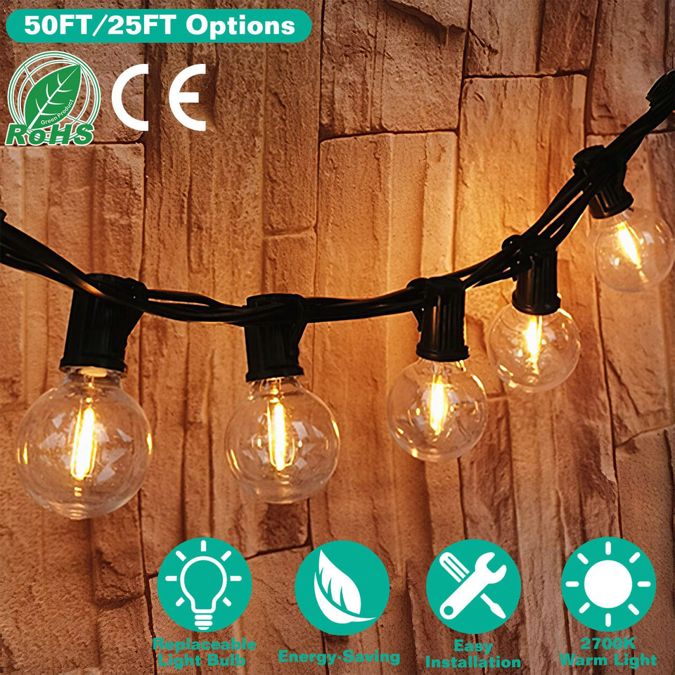 50-Foot Outdoor Globe String Lights product image