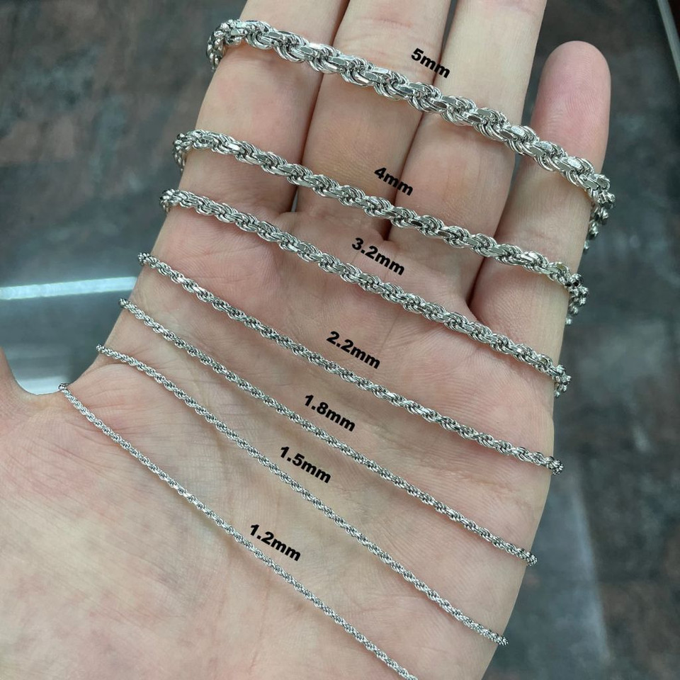 Solid .925 Sterling Silver Rope Chain product image