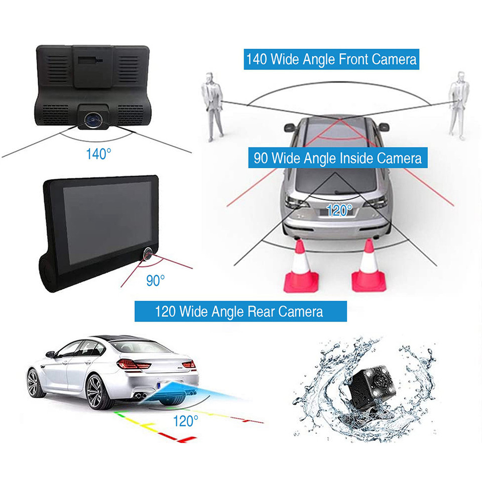 1080p Car Dash Cam with Dual Recording Front/Rear Cameras product image