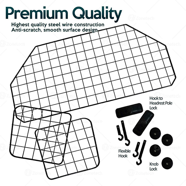 Zone Tech Heavy Wire Adjustable Mounted Headrest Barrier product image