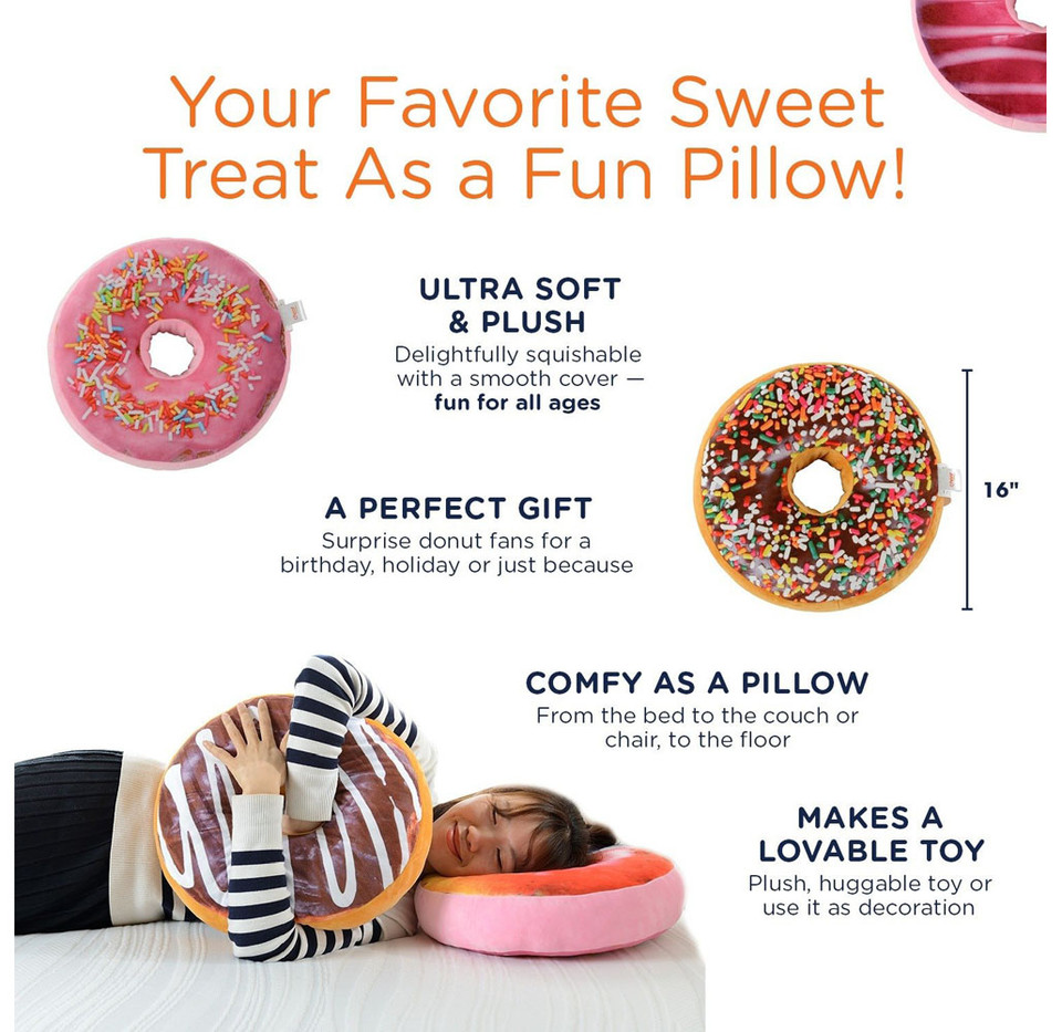 2-in-1 Reversible Super Soft Microplush Doughnut Pillow product image