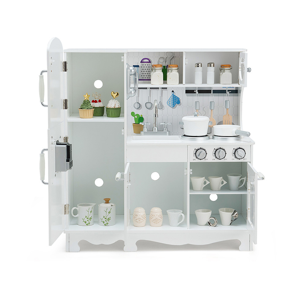 Kids' Play Kitchen with Cookware and Water Dispenser product image