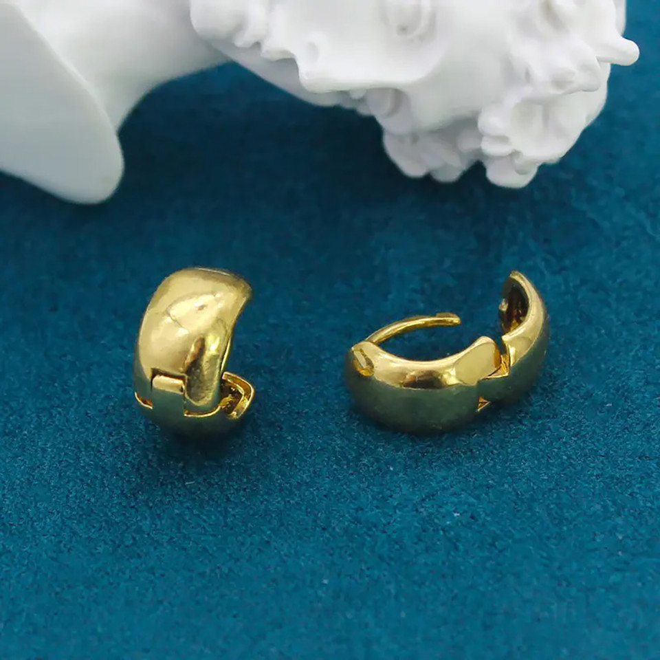 18K-Gold-Plated Thick Hoop Earrings product image