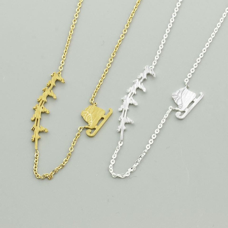 Santa Chariot & Reindeer Necklace product image