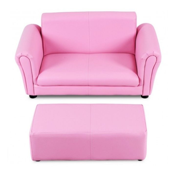 Kids' Faux Leather Sofa with Ottoman product image
