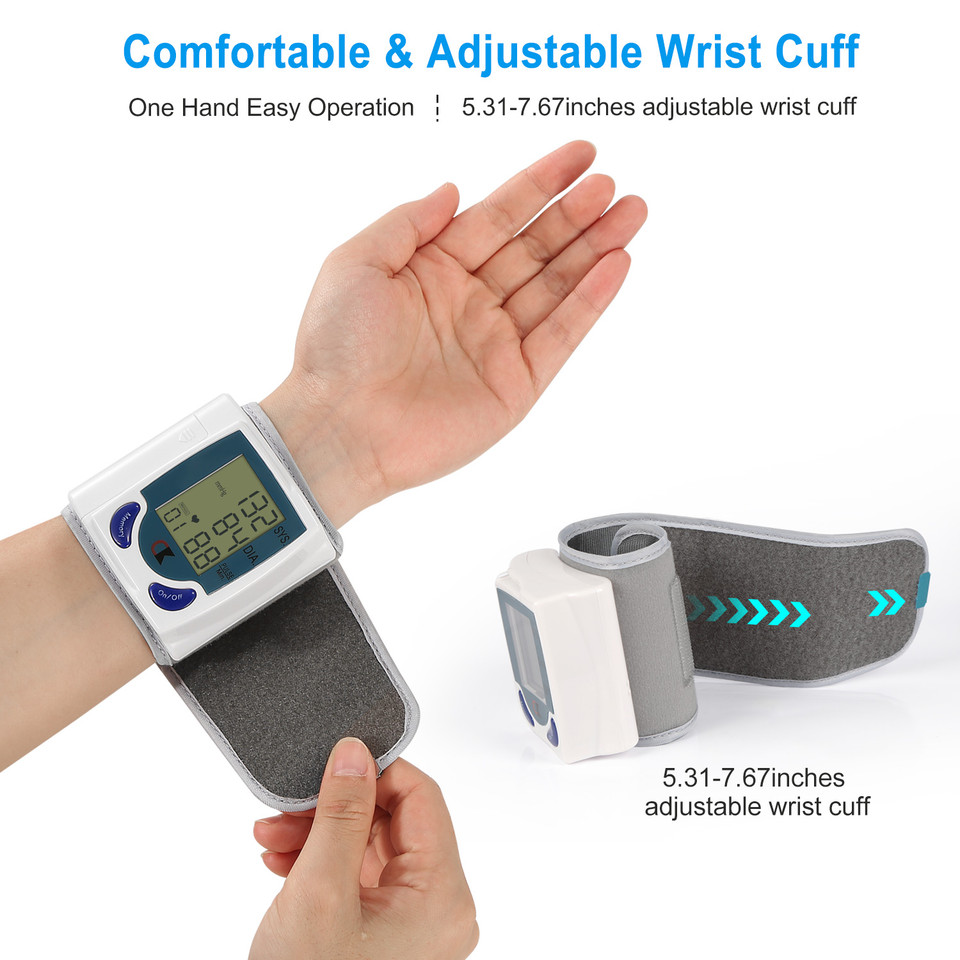 Wrist Blood Pressure Monitor with Large LCD Screen product image
